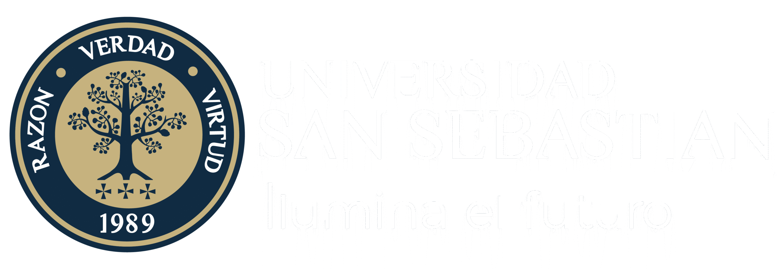 Logotipo blanco de la Universidad San Sebastián